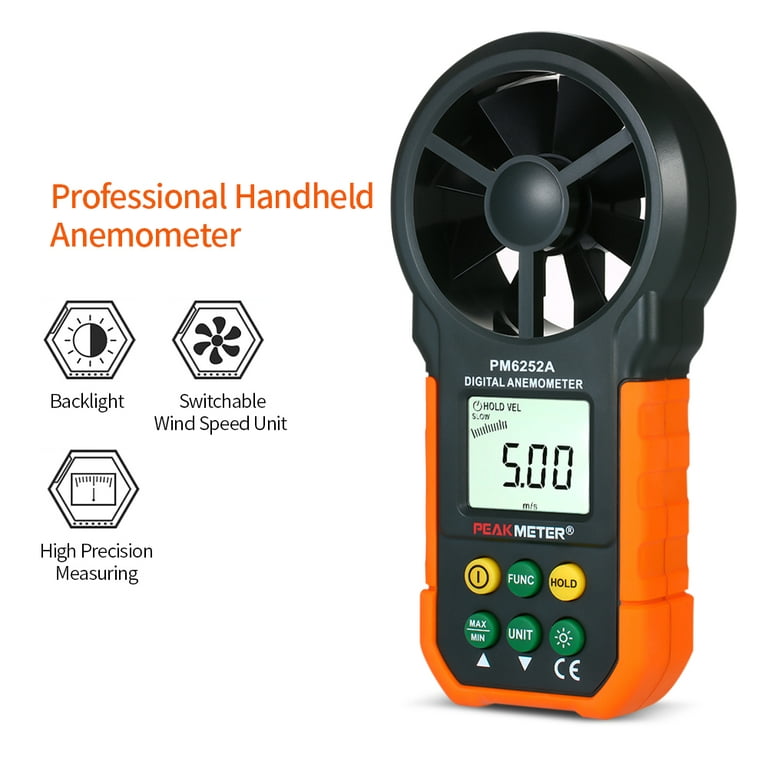 Professional Digital Wind Rate Meter Air Volume Measuring Anemometer with Large-Screen LCD Backlight for Lab Instrument Applies Digital Anemometer 